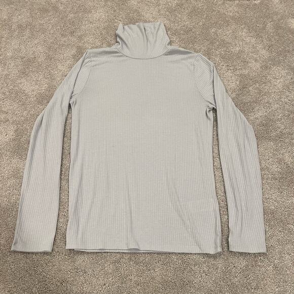 Madewell Women's Lightweight Turtleneck Ribbed Light Blue Size Large - Picture 4 of 9